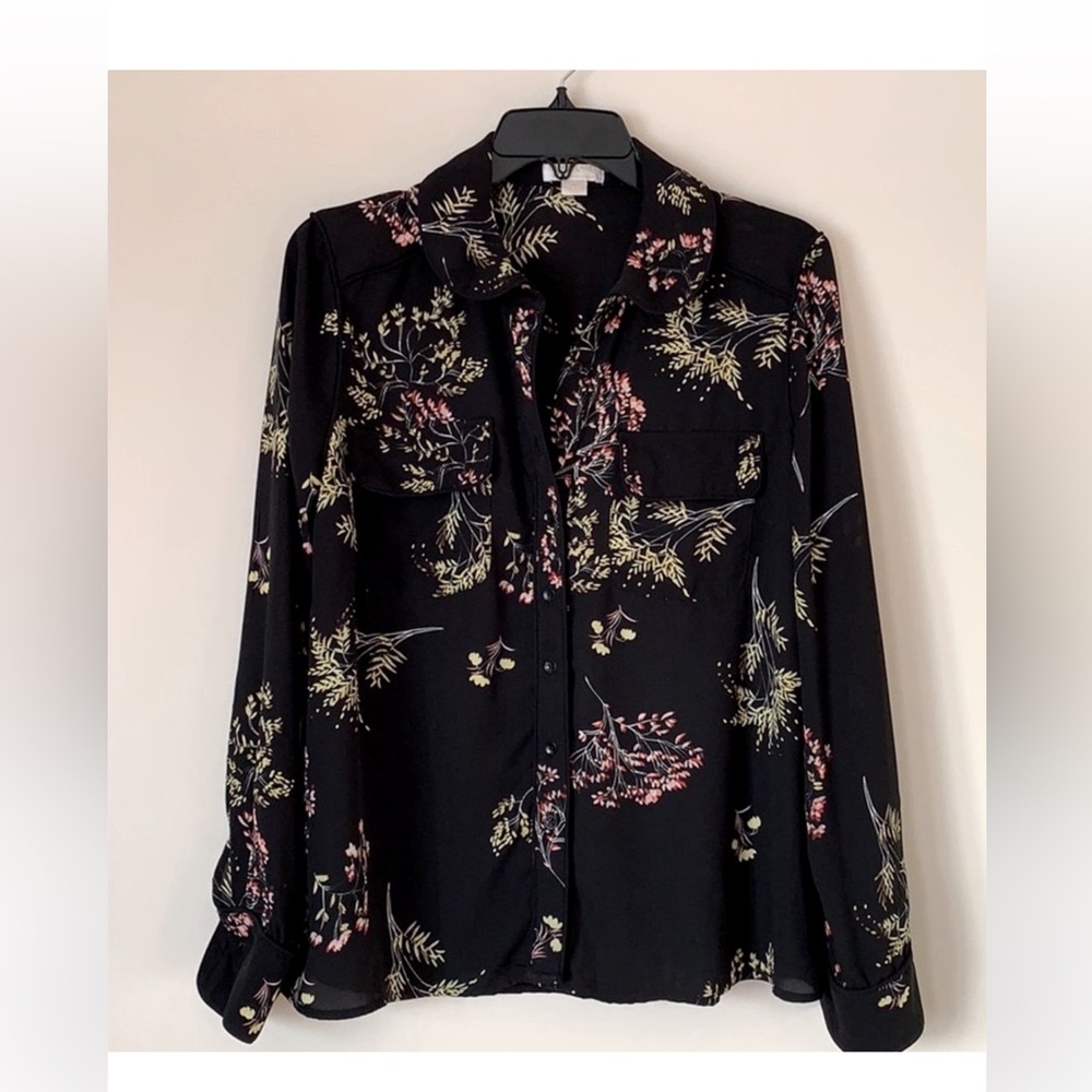 Black Floral Women's Blouse